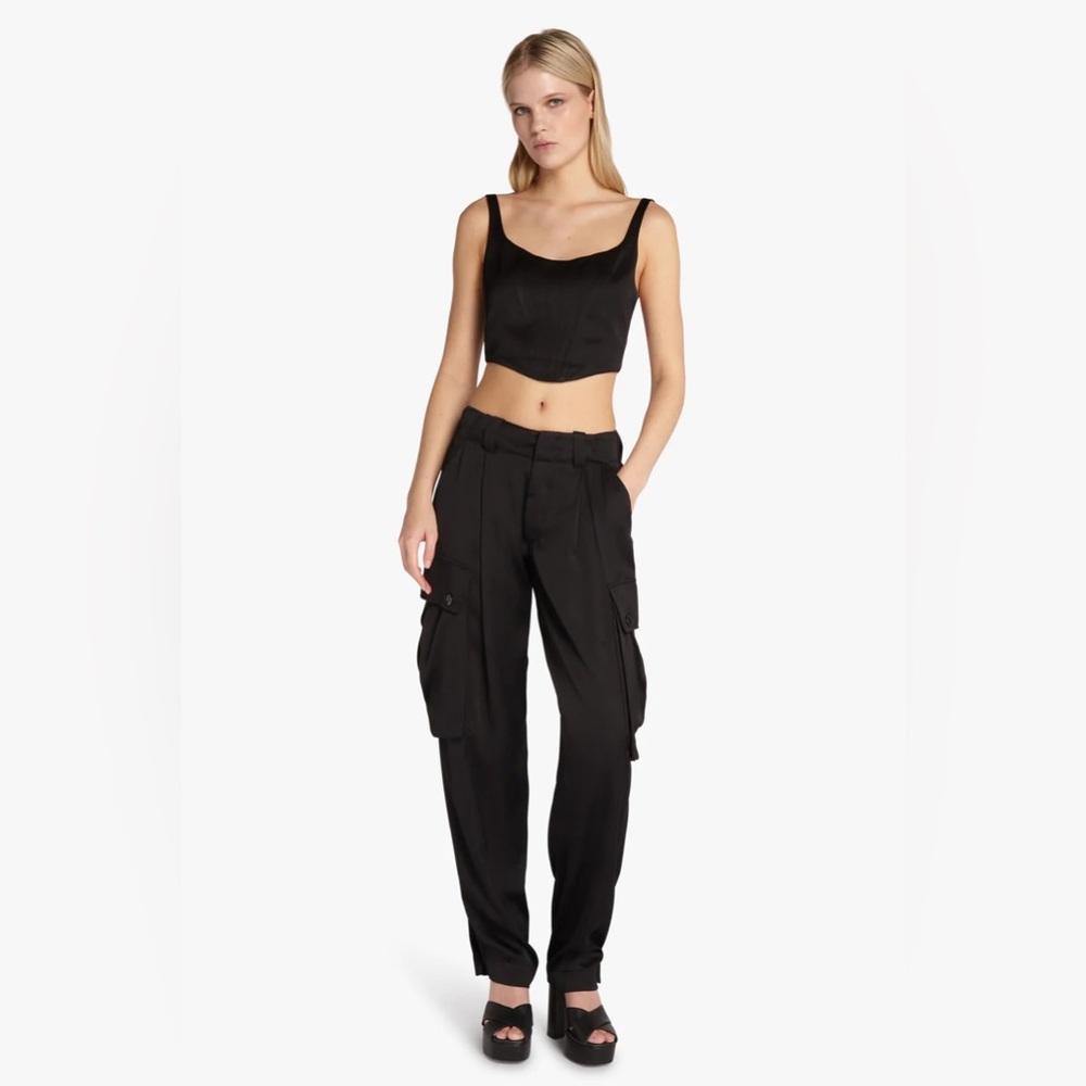 ERMANNO FIRENZE SATIN CARGO TROUSERS